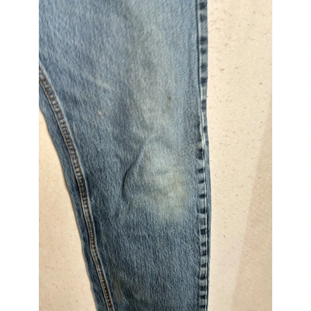 Levis 505 Regular Fit Straight Leg Jeans Mens 34x35 Blue Denim Distressed A09178